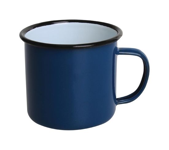 Mug En Acier Bleu Et Noir 350 Ml - Lot De 6 -