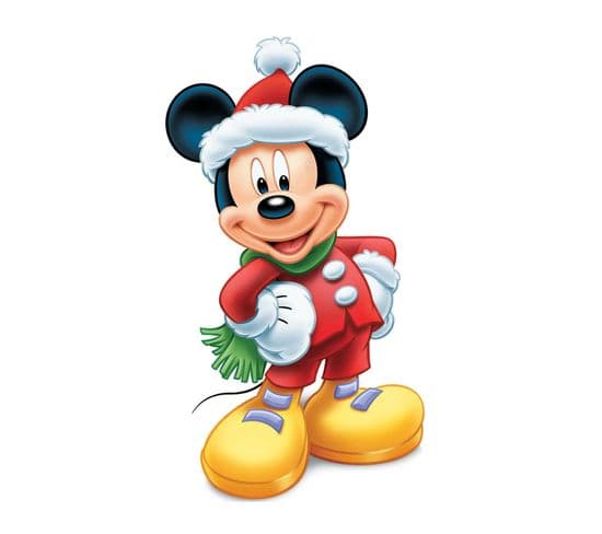 Figurine En Carton Mickey Mouse En Tenue De Noël Mains Sur Les Hanches - Haut 91 Cm