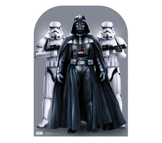 Figurine En Carton Passe Tête Enfant Star Wars Dark Vador Et 2 Stormtroopers H 133 Cm