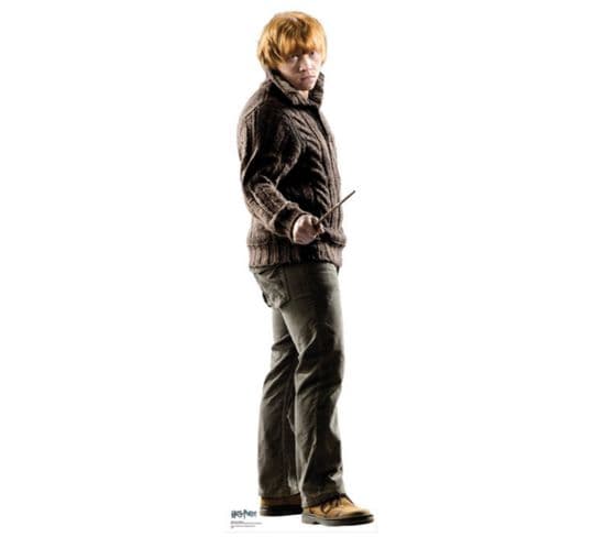 Figurine En Carton Ron Weasley Avec Baguette Magique En Tenue De Ville Harry Potter Hauteur 92 Cm