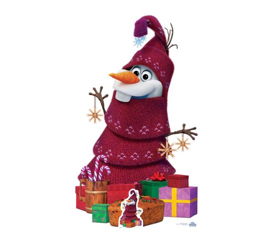 Figurine En Carton Disney Olaf Frozen Adventure ( Olaf Déguisé Pour Noël ) Hauteur 164 Cm