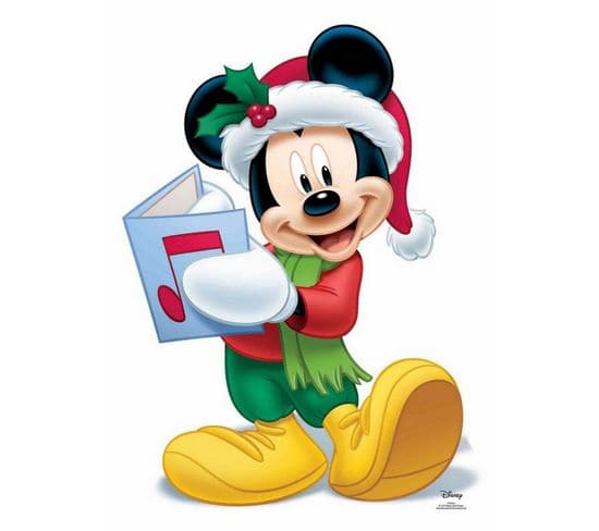 Figurine En Carton Mickey Noël Disney Hauteur 93 Cm