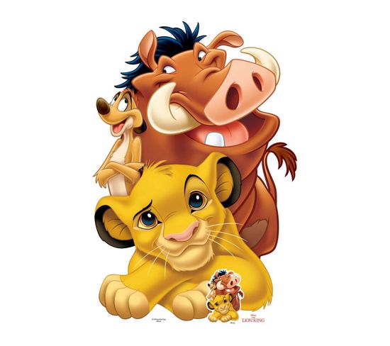 Figurine En Carton Simba Pumba Et Timon Le Roi Lion Disney -h 135 Cm