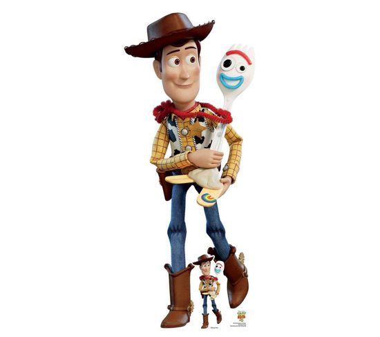 Figurine En Carton  Woody Et Forky - La Fourchette Cuichette - Toy Story 4 H 164cm