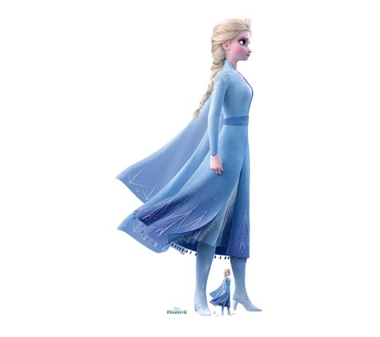 Figurine En Carton Elsa La Reine Des Neiges 2 En Robe Bleu Au Défi Disney Hauteur 183 Cm