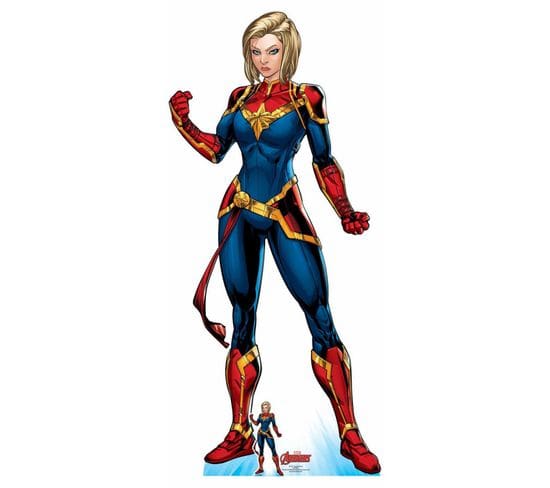 Figurine En Carton Disney Avengers Captain Marvel Comics H 185 Cm