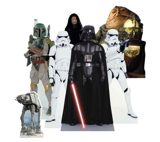 7 Figurines En Carton À Poser Star Wars Personnages Les Méchants De L'empire Hauteur 28 Cm