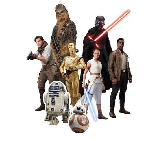8 Figurines En Carton À Poser Star Wars Personnages Nouveaux Héros Hauteur 28 Cm