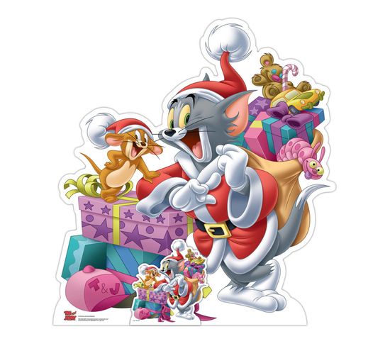 Figurine En Carton - Noël - Tom et Jerry - Cadeaux De Noël - Haut 93 Cm