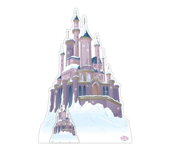 Figurine En Carton - Disney Château De Princesses De Noël Hiver - Haut 133 Cm