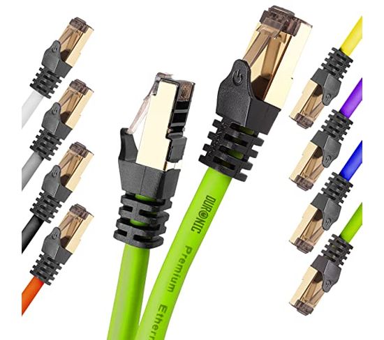 Cat8 Gn Câble Ethernet Vert 5 M - Bande Passante 2ghz - Transmission Des Données 40 Gigabits