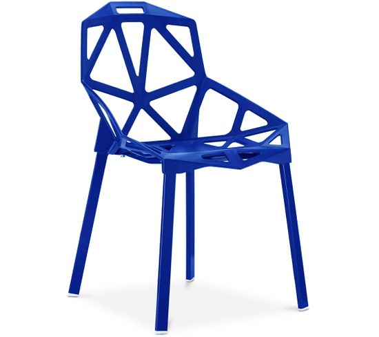 Chaise De Salle à Manger Design Mykonos - Pp Et Métal Bleu