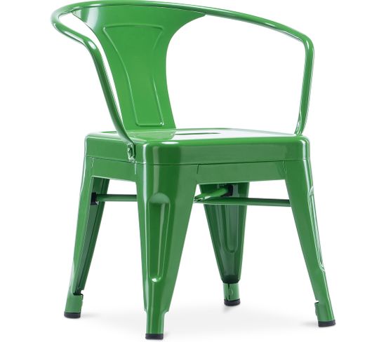 Chaise Pour Enfant Bistrot Metalix – Avec Accoudoirs - Métal Vert