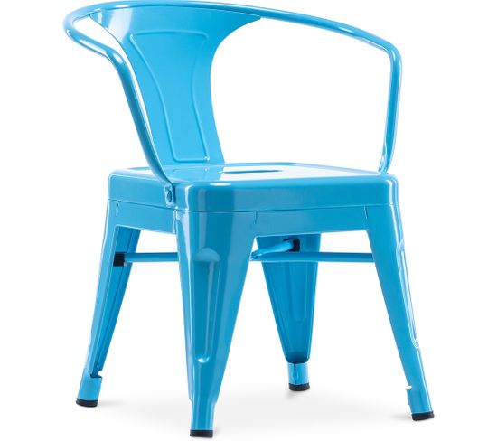 Chaise Pour Enfant Bistrot Metalix – Avec Accoudoirs - Métal Turquoise