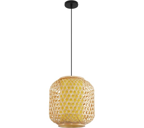 Lampe De Plafond En Bambou - Lampe Suspendue De Style Boho Bali - Karen Bois Naturel