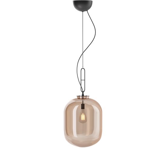 Lampe Suspendue Design Moderne, Métal Et Verre  - Crada - Petite Ambre