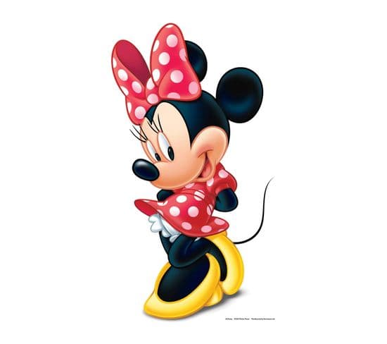 Figurine En Carton Minnie Mouse Robe à Pois Et Mains Derrière Le Dos -haut 89 Cm