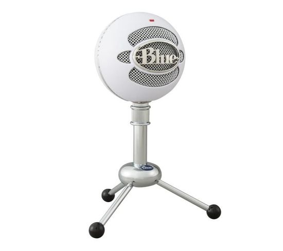 Microphone Usb Blue Snowball Pour Enregistrement, Streaming, Podcast, Gaming Sur PC Et Mac - Blanc