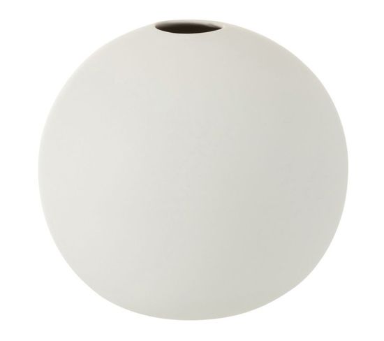 Vase Design "boule Céramique" 18cm Blanc Mat