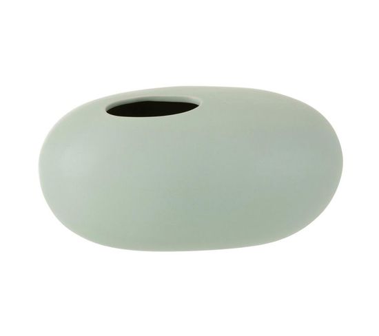 Vase Design "ovale Céramique" 25cm Vert Pastel