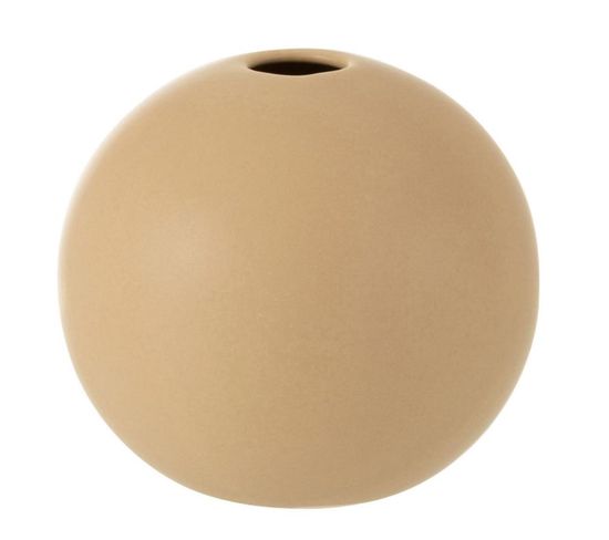 Vase Design "boule Céramique" 18cm Beige