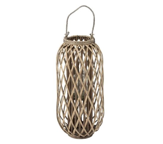 Lanterne Design En Bois "willow" 66cm Gris