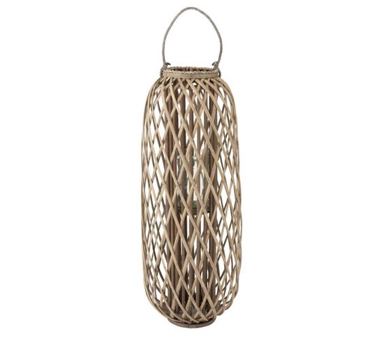 Lanterne Design En Bois "willow" 96cm Gris