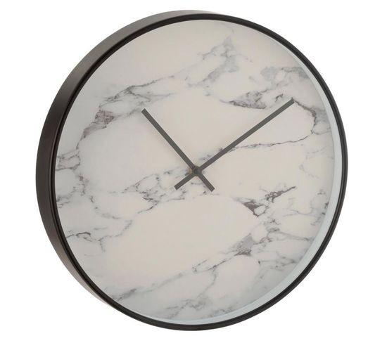 Horloge Murale Design "marbre" 40cm Noir