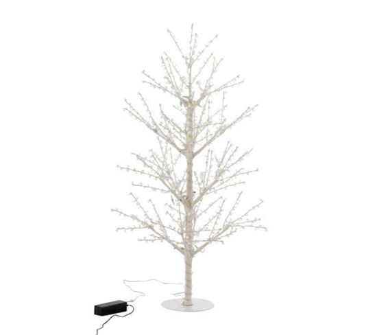 Statuette Déco à LED "arbre Nu Perles" 125cm Blanc