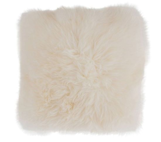Coussin Déco "peau De Mouton" 45x45cm Blanc