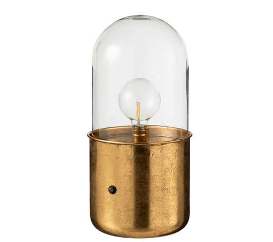 Lampe à Poser Design En Verre "bulb" 41cm Or