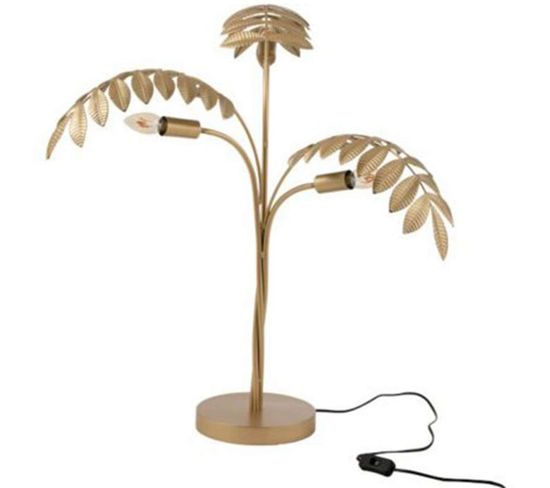 Lampe à Poser Design "palmier" 67cm Or