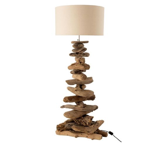Lampe À Poser Design "bois Flotté" 90cm Naturel