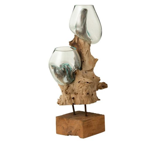 Vase Sur Pied Design "gamal" 56cm Naturel