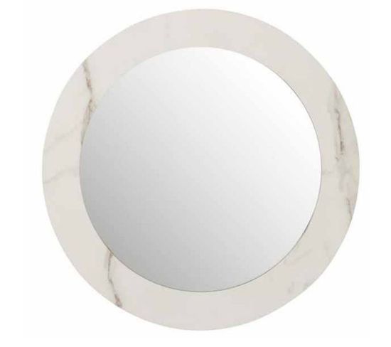 Miroir Mural Rond "effet Marbre" 60cm Blanc