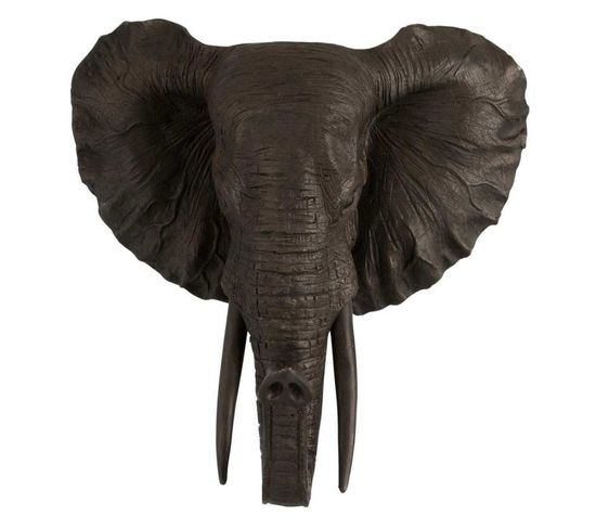 Statuette Déco "éléphant Suspendu" 43cm Marron