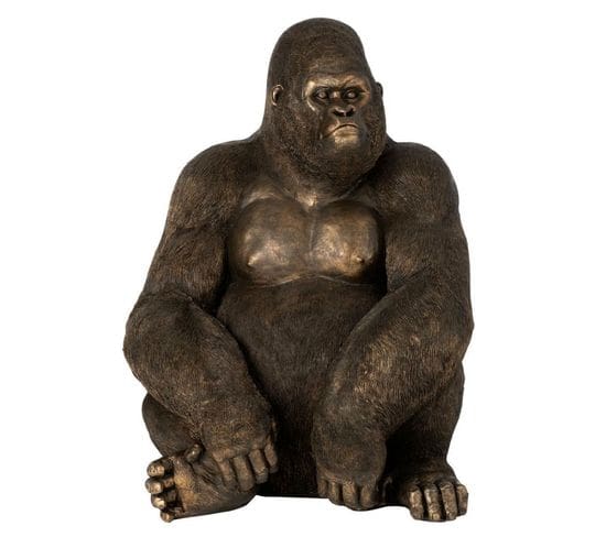 Statuette Déco "gorille" 39cm Marron