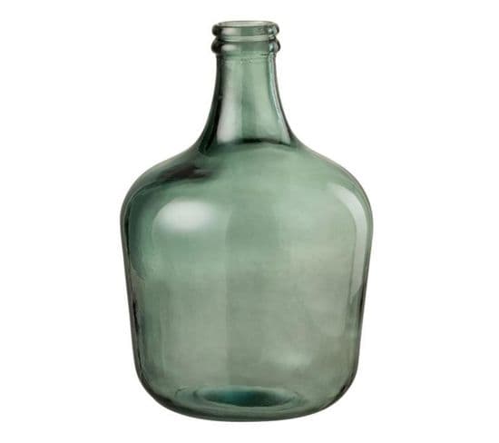Vase Design En Verre "carafe" 42cm Vert