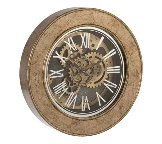 Horloge Murale "mécanisme Antique" 50cm Naturel