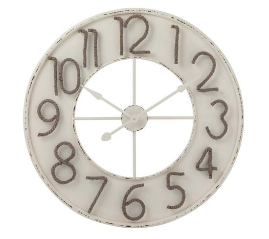 Horloge Murale Design "chiffres Corde" 91cm Naturel
