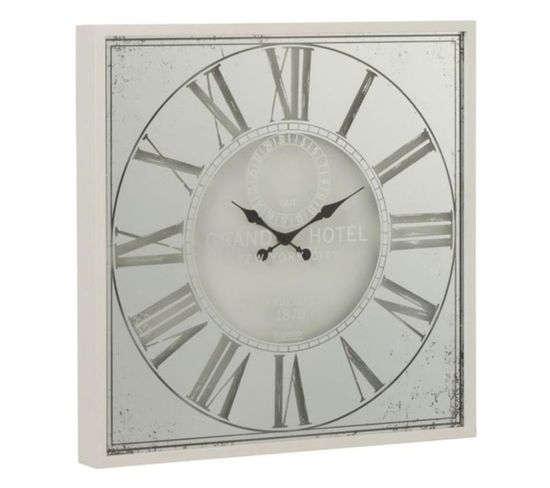 Horloge Murale En Métal "carrée" 60cm Blanc