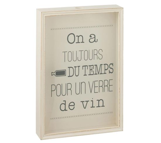 Cadre Déco Bouchon "verre De Vin" 50cm Ivoire