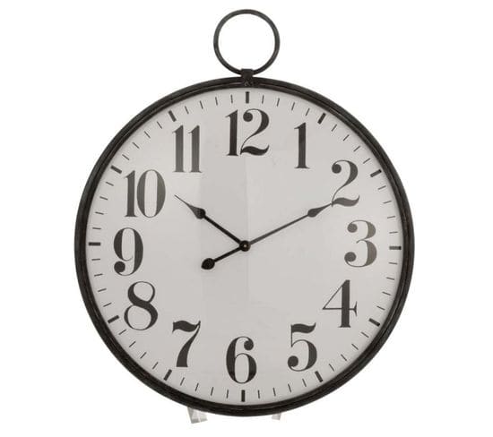 Horloge Design En Métal "boule Ronde" 85cm Noir