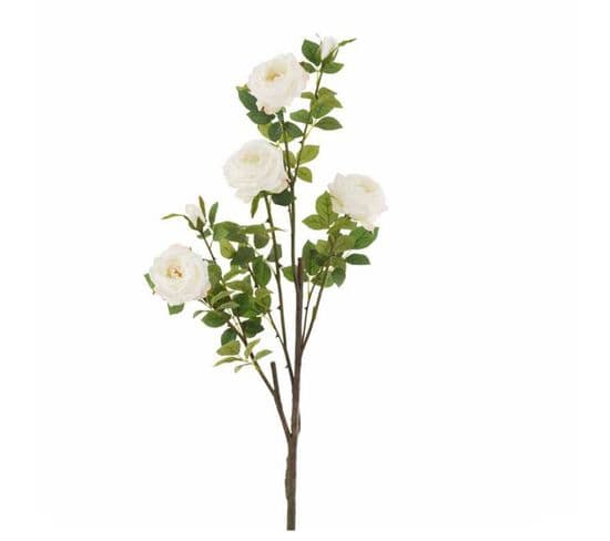 Fleur Artificielle "roses et Feuilles" 86cm Blanc