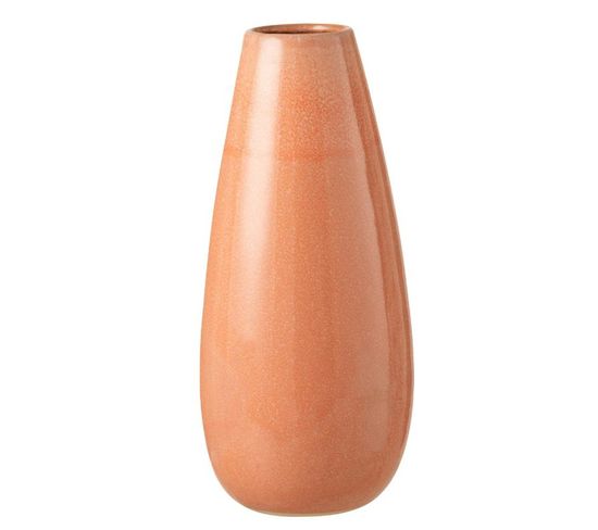 Vase En Céramique Design "uni Rond" 48cm Orange