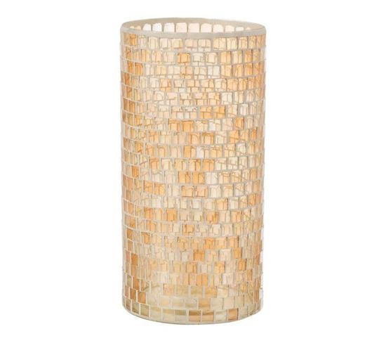 Vase Design "mosaïque Ronde" 30cm Orange