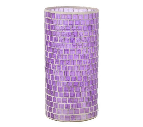 Vase Design "mosaïque Ronde" 30cm Mauve