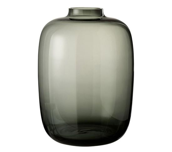 Vase Design En Verre "cleo" 35cm Gris