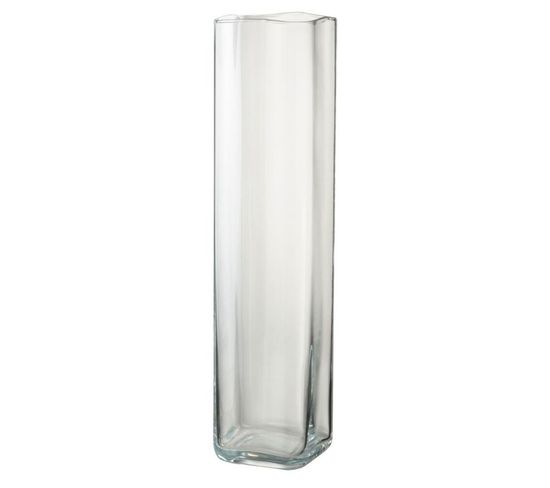 Vase Design "carré Droit" 42cm Transparent