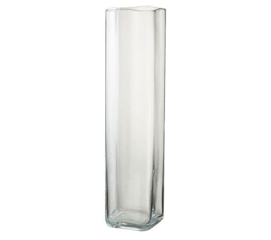 Vase Design "carré Droit" 52cm Transparent